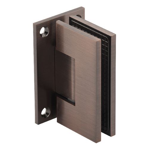 Brixwell H-MGTW-FP-ACP Maxum Series Glass To Wall Mount Shower Door Hinge With Full Back Plate Antique Copper