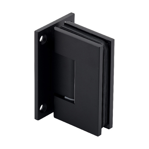 Maxum Series Glass To Wall Mount Shower Door Hinge With Full Back Plate Matte Black