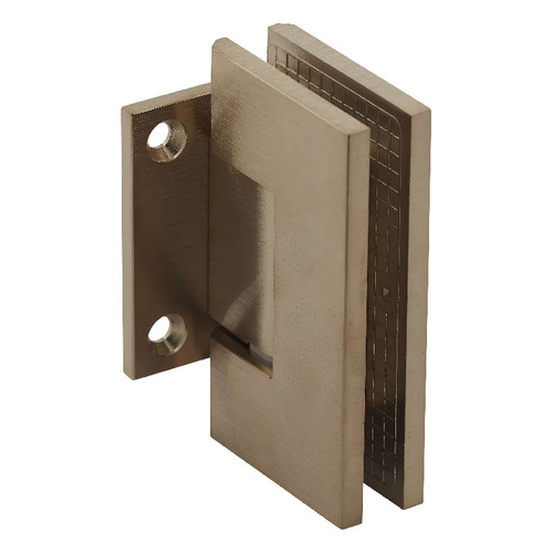 Maxum Series Glass To Wall Mount Shower Door Hinge With Short Back Plate Satin-Brass