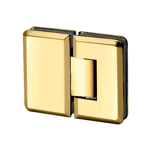 Premier Series Glass To Glass Mount Shower Door Hinge 180 Degree W/5 Pin Polished Brass