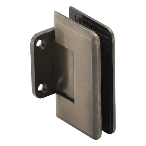 Brixwell H-PGTWA-AB Adjustable Premier Series Glass To Wall Mount Shower Door Hinge With Short Back Plate Antique Brass