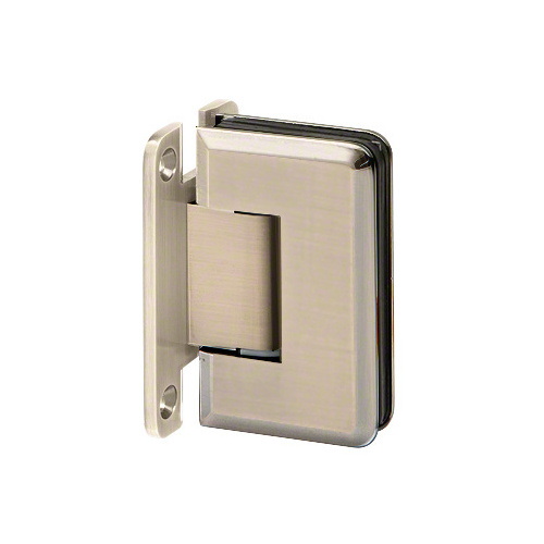 Premier Series Glass To Wall Mount Shower Door Hinge With "H" Back Plate Brushed Nickel