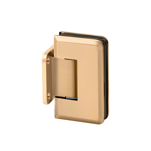 Adjustable Premier Series Glass To Wall Mount Shower Door Hinge With Short Back Plate Satin-Brass