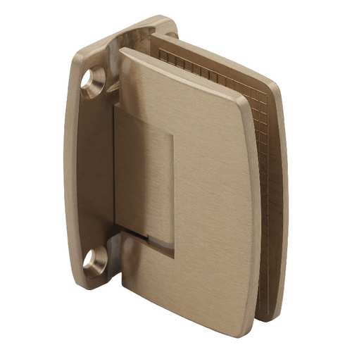 US Horizon H-R14GTW-FP-SB Radial Series Glass To Wall Mount Shower Door Hinge With Full Back Plate Satin-Brass