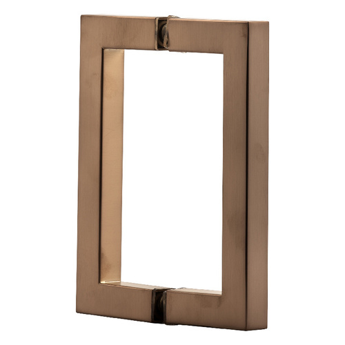 6" Square Style Back-to-Back Handles Brushed Bronze