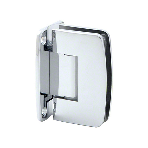 Adjustable Valencia Series Glass To Wall Mount Shower Door Hinge With Full Back Plate Polished Chrome