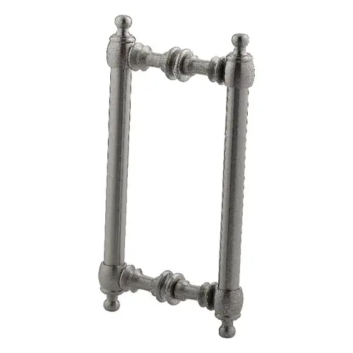 Brushed Nickel 8" Antique Style Back to Back Handles