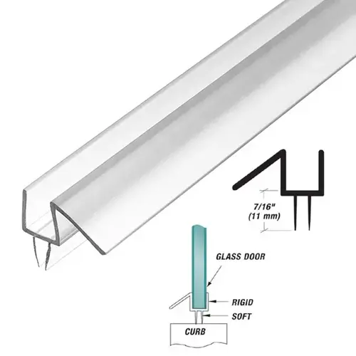 Drip Rail With Dual Wipe Fits 1/4 Inch Glass -  24" Length