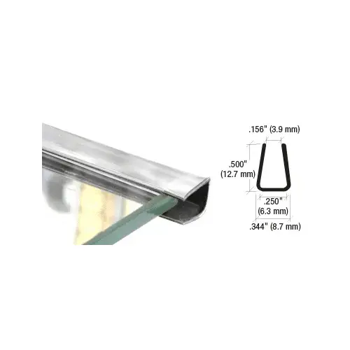 CRL PRT100CH Chrome 1/4" Plastic Reflective Edge Molding - 96" Stock Length