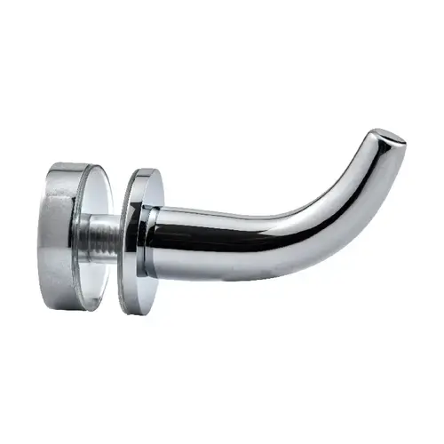 Through-Glass Robe Hook Polished Chrome