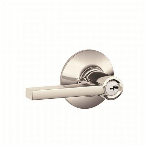 Latitude Lever Keyed Entry Lock C Keyway with 16211 Latch and 10063 Strike Bright Nickel Finish