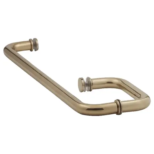 18 Inches Center To Center Towel Bar, 6 Inches Center To Center Handle Shower Door Towel Bar And Handle Combo With Washers Polished Brass