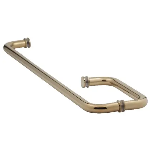 24 Inches Center To Center Towel Bar, 8 Inches Center To Center Handle Shower Door Towel Bar And Handle Combo With Washers Polished Brass