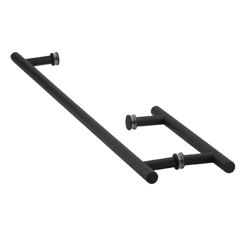 US Horizon TBL-824C-MB 24 Inches Center To Center Towel Bar, 8 Inches Center To Center Handle Ladder Pull Towel Bar And Handle Combo Matte Black