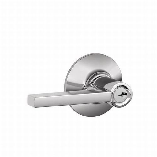 Latitude Lever Keyed Entry Lock C Keyway with 16211 Latch and 10063 Strike Bright Chrome Finish