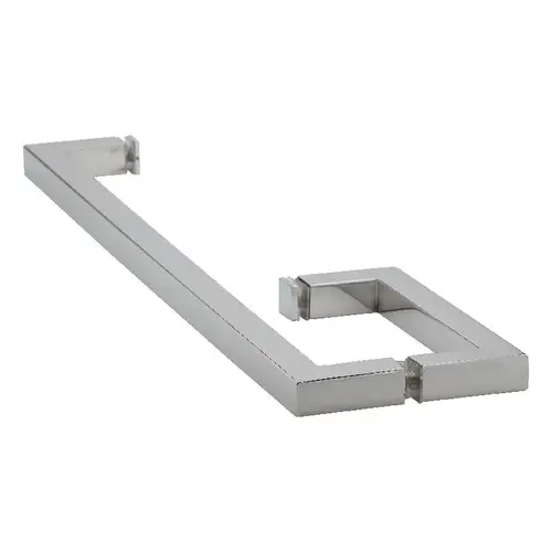 Brixwell TBS-618C-C 18 Inches Center To Center Towel Bar, 6 Inches Center To Center Handle Square Series Towel Bar And Handle Combo Polished Chrome