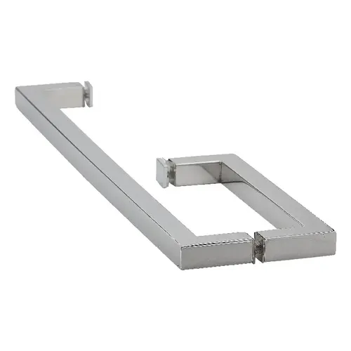 18 Inches Center To Center Towel Bar, 8 Inches Center To Center Handle Square Series Towel Bar And Handle Combo Polished Chrome