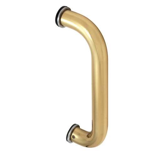 Brass 8" Aluminum Door Mounted Standard Pull Handle