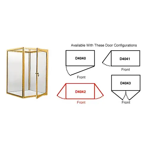 Brite Gold Anodized Custom Size Avalon Showcase with Hinged Door on Two Ends