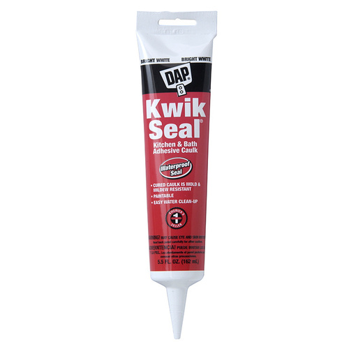 White Kwik-Seal Kitchen and Bath Adhesive Caulk