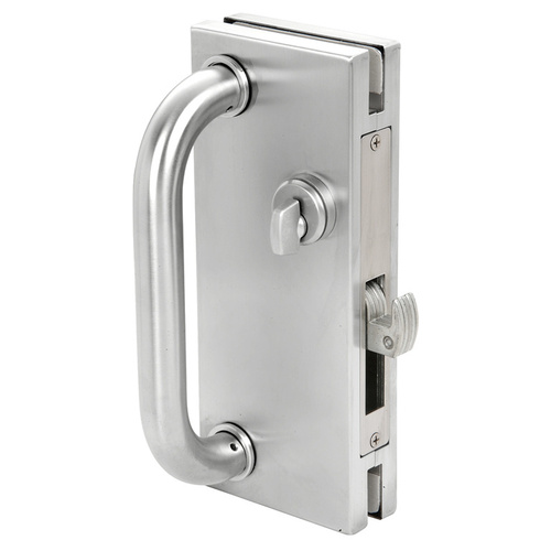 Satin Anodized 4" x 10" Non-Handed Center Lock With Hook Throw Deadlock Latch