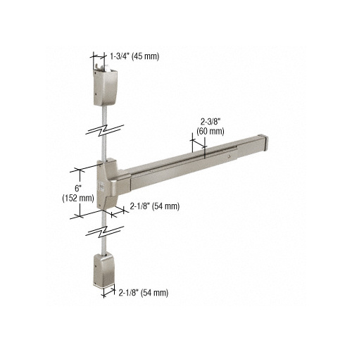 Satin Stainless DL750SV Surface Vertical Rod Panic Exit Device