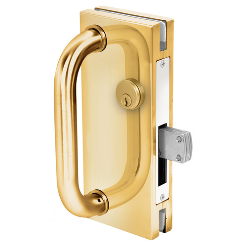Polished Brass 4" x 10" Non-Handed Center Lock With Deadthrow Latch