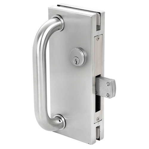 Satin Anodized 4" x 10" Non-Handed Center Lock With Deadthrow Latch