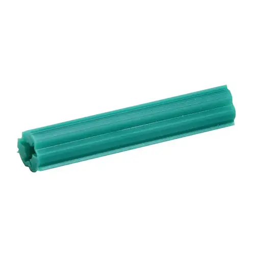 1/4" Hole, 2" Length 10-12 Screw Expanding Plastic Green Screw Anchors