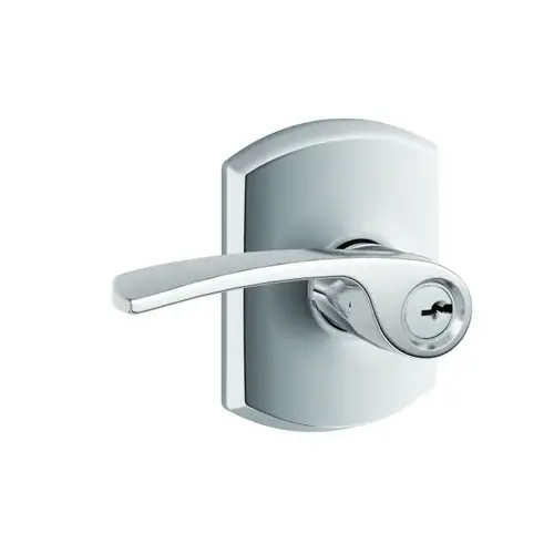 Merano Lever with Greenwich Rose Keyed Entry Lock C Keyway with 16211 Latch and 10063 Strike Bright Chrome Finish