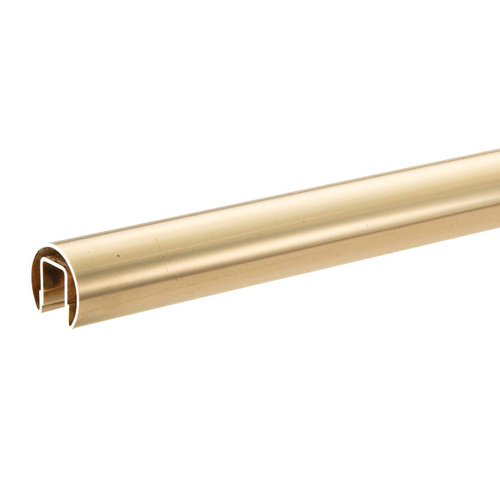 C260 Alloy Polished Brass 1-1/2" Premium Cap Rail for 1/2" Glass - 120"