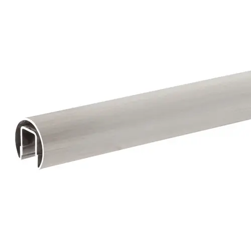 CRL GR16BS14 Brushed Stainless 1.66" Premium Cap Rail for 1/2" Glass - 168"
