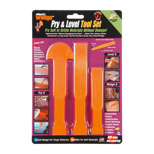 CRL MW3400 Multi-Wedge Pry and Level Tool Set for Soft Materials Orange