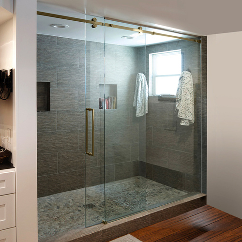 Brushed Bronze Senior Deluxe Serenity Sliding Shower Door System