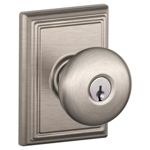 Schlage Residential F51A PLY 619 ADD Plymouth Knob with Addison Rose