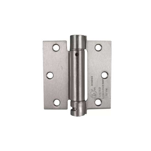 3.5 " x 3.5 " Satin Nickel Full Mortise Squared Spring Hinge With Non-Removable Pin