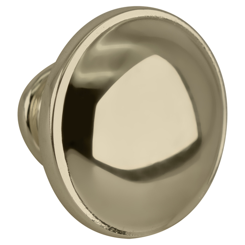 Polished Brass Traditional Residential Mushroom Kitchen Cabinet Knob 1-1/4" Diameter  - pack of 2