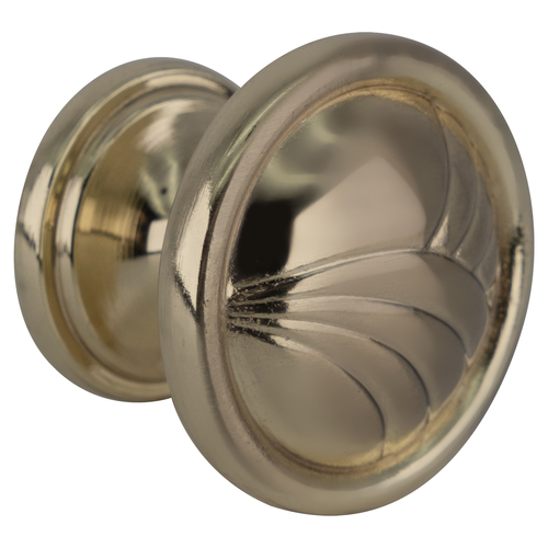 True Elegance Traditional Mushroom Round Kitchen Cabinet Knob 1-1/4" Diameter Brushed Brass - pack of 200