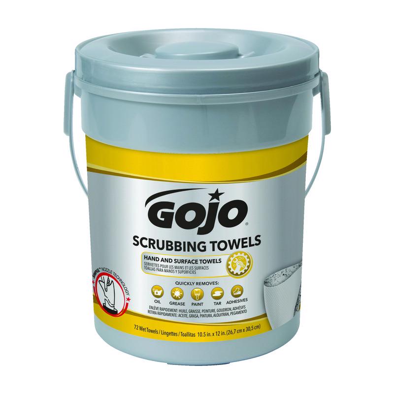 GOJO 6396-06 Hand and Surface Scrubbing Towels Fresh Citrus Scent Clear/Light Yellow