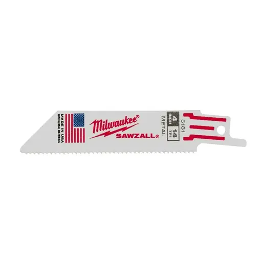 4 in. 14 Teeth per in. Medium Metal Cutting SAWZALL Reciprocating Saw Blades White - pack of 5