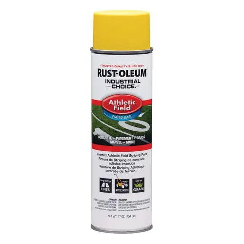 INDUSTRIAL CHOICE Athletic Field Striping Paint, Yellow, 17 oz, Aerosol Can - pack of 6