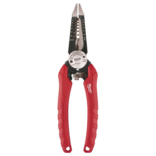 Wire Plier, 7-3/4 in OAL, 1-1/2 in Jaw Opening, Black/Red Handle, Durable Grips Handle