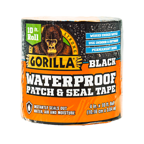 Gorilla 4612502 4 in. x 10 ft. Black Waterproof Patch and Seal Tape