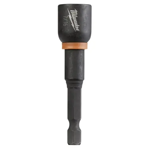 Nut Driver, 7/16 in Drive, 2-9/16 in L, 1/4 in L Shank, Hex Shank Black Phosphate