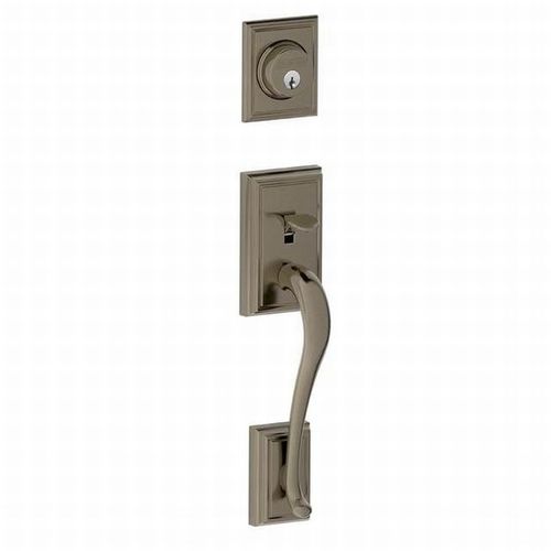 Addison Exterior Active Handleset Only with C Keyway Antique Nickel Finish