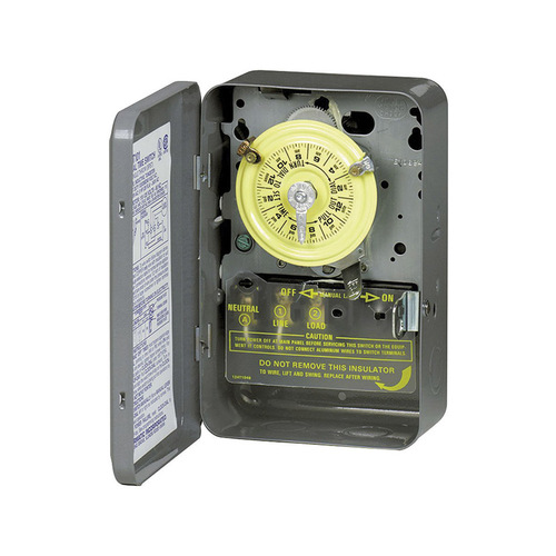 Intermatic T103D89 Mechanical Timer Switch, 40 A, 120 V, 3 W, 24 hr Time Setting, 12 On/Off Cycles Per Day Cycle