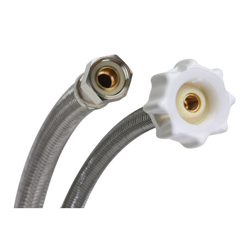 Click Seal Series Toilet Connector, 3/8 in Inlet, Compression Inlet, 7/8 in Outlet, Ballcock Outlet