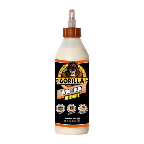 Gorilla 104406-XCP4 Extra Strength Glue, Natural Wood, 18 oz Bottle - pack of 4