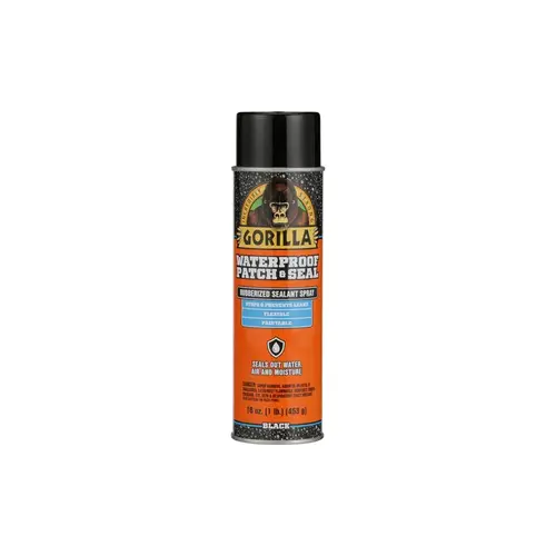 Gorilla 104052-XCP6 Patch and Seal Coating, Water-Proof, Black, 16 oz, Aerosol Can - pack of 6
