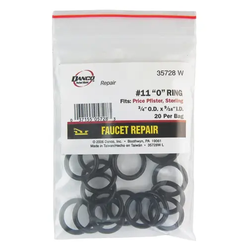 O-Ring 3/4" D X 9/16" D Rubber Black